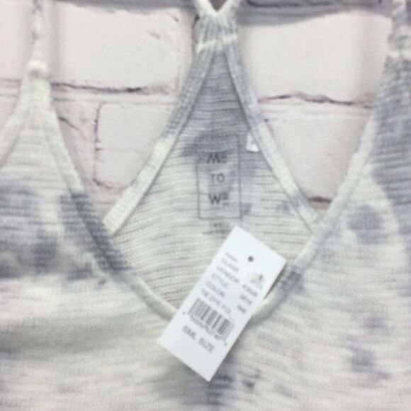 Me to We PacSun Tie Dye Racerback Tank Top Women's Size XS Gray/White Beachy NWT - Picture 6 of 9